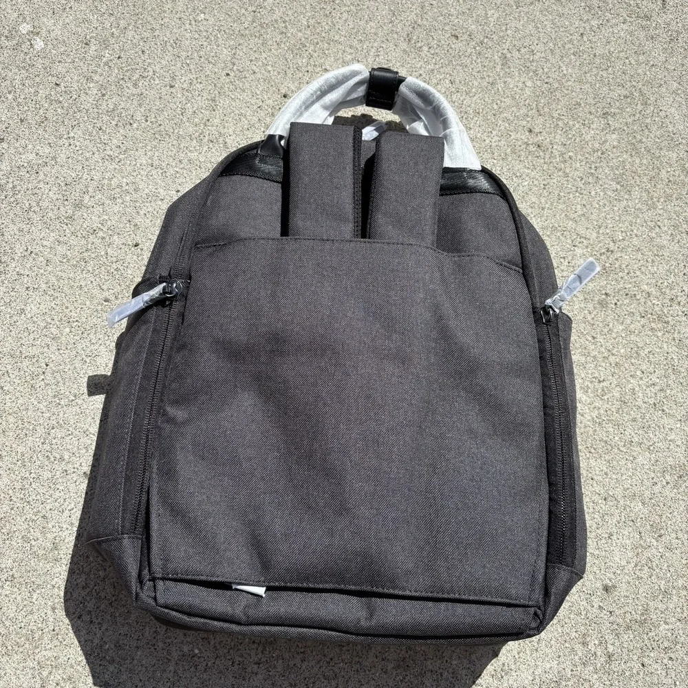 Brooks Brothers BB18821 Grant Dual-Handle Backpack -Charcoal Grey & Black NEW